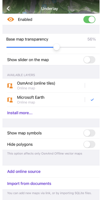 Configurer la sous-couche / superposition iOS