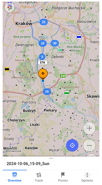 Mappa divisione traccia per distanza
