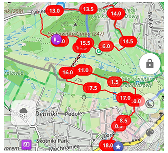 Trackmenu Uiterlijk Interval splitsen Android