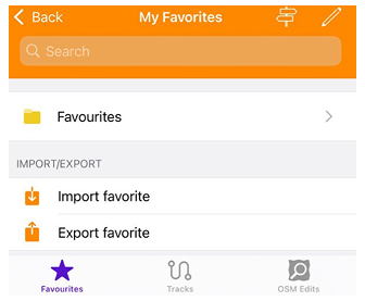 Yerlerim menüsü iOS