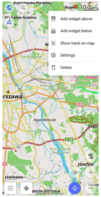 Widget bağlam menüsü
